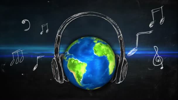 Musica universale Melodia Lavagna Looping Animazione — Video Stock