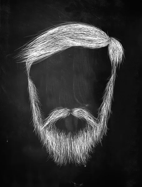 Волосы, усы, тяжелая борода на доске — стоковое фото