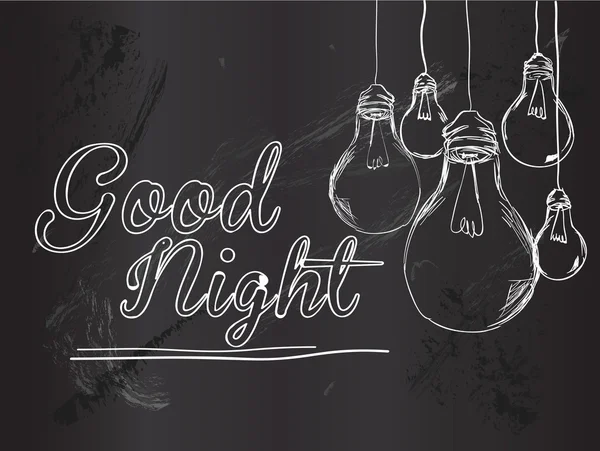 Gute Nacht Glühbirnen — Stockvektor