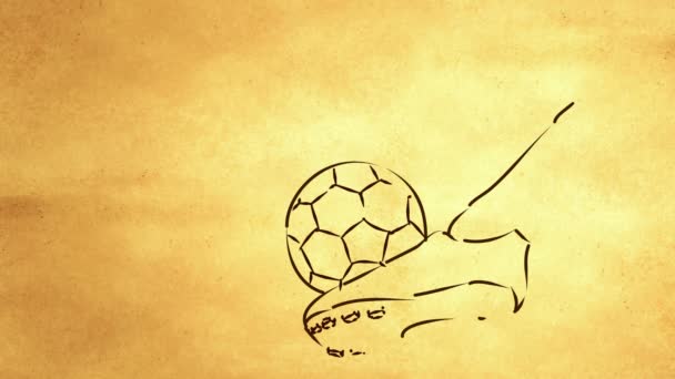 Kick Ball Sketch Looping Animation with alpha matte