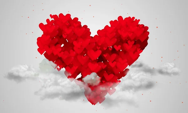 Coração feito de corações pequenos — Fotografia de Stock