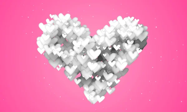 Coração feito de corações pequenos — Fotografia de Stock