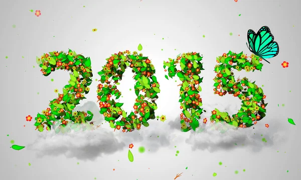 2015 New Year Leaves — Stock Photo, Image