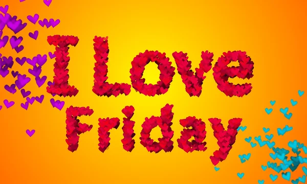 I love Friday  Particles Heart Shape — Stock Photo, Image