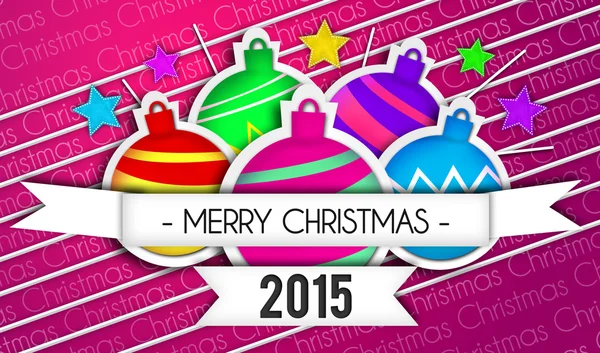 Kerstballen, vrolijk kerstfeest 2015 — Stockfoto