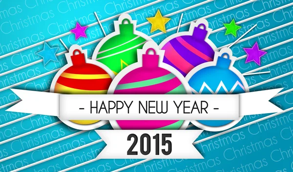 Baubles Happy New Year 2015 Art — Stock Photo, Image