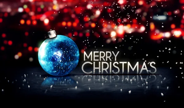 Blue Silver Merry Christmas Background — Stock Photo, Image