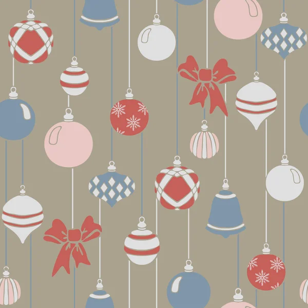 无缝隙的矢量图案 带着米色背景的圣诞灯芯绒 简单的冬季装饰墙纸设计 节日服装纺织品 — 图库矢量图片