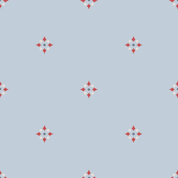 Бесшовный Векторный Рисунок Нежными Цветочными Точками Плитки Синем Фоне Простой — стоковый вектор