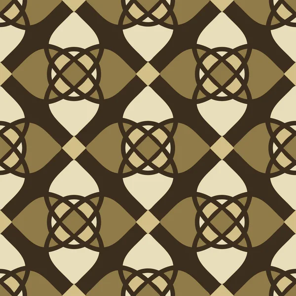 Motif Vectoriel Sans Couture Avec Texture Mosaïque Sur Fond Brun — Image vectorielle