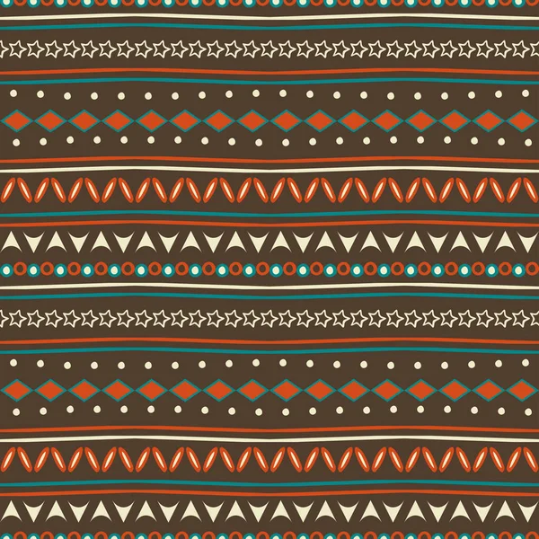 Naadloze Vector Patroon Met Etnische Textuur Bruine Achtergrond Eenvoudig Azteekse — Stockvector