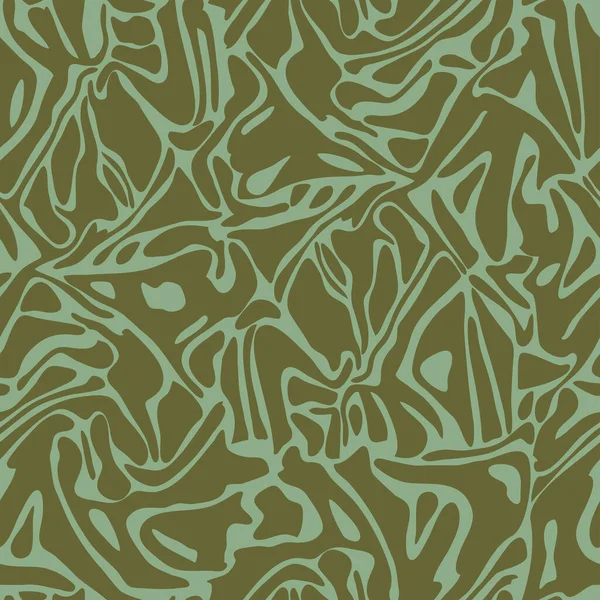 Nahtloses Vektormuster Mit Flüssiger Textur Auf Grünem Hintergrund Camouflage Wald — Stockvektor