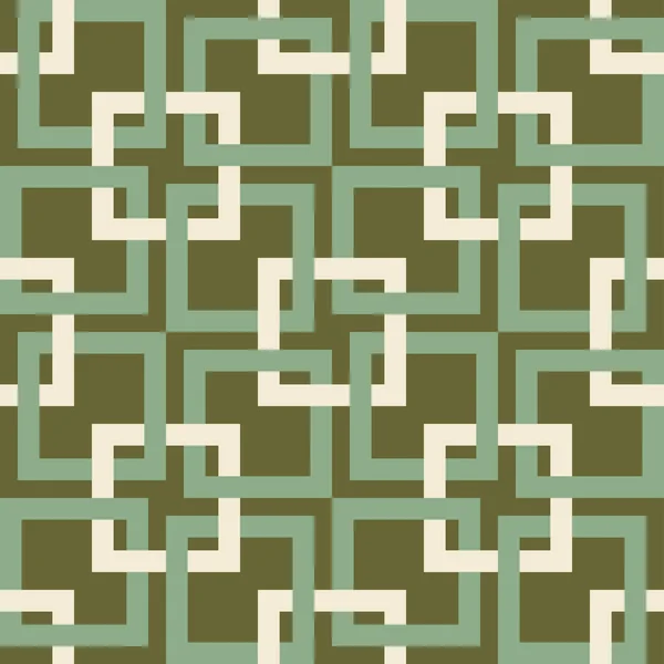 Naadloze Vector Patroon Met Vierkante Textuur Groene Achtergrond Eenvoudig Geometrisch — Stockvector