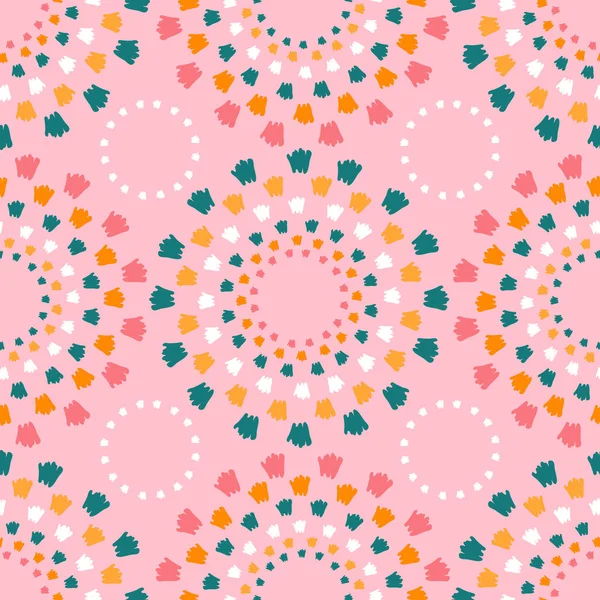 Seamless Vector Pattern Artistic Soft Circle Pink Background Simple Baby — Stockvektor