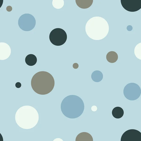 Seamless Vector Pattern Simple Circles Blue Background Modern Geometrical Nursery — 스톡 벡터