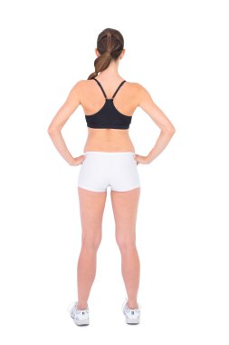 spor giyim uygun modelinin arka görünüm