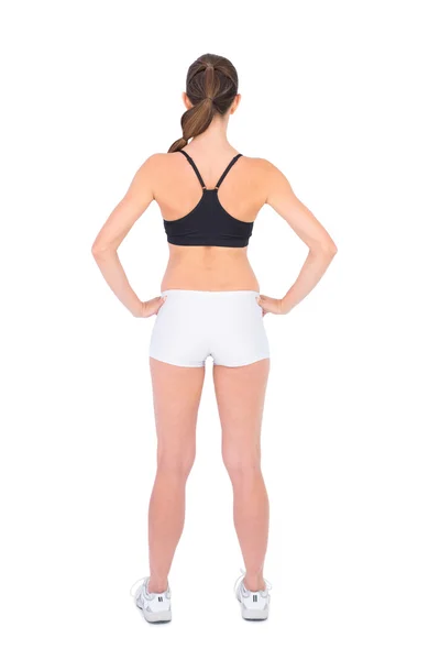 Achteraanzicht van fit model in sportkleding — Stockfoto