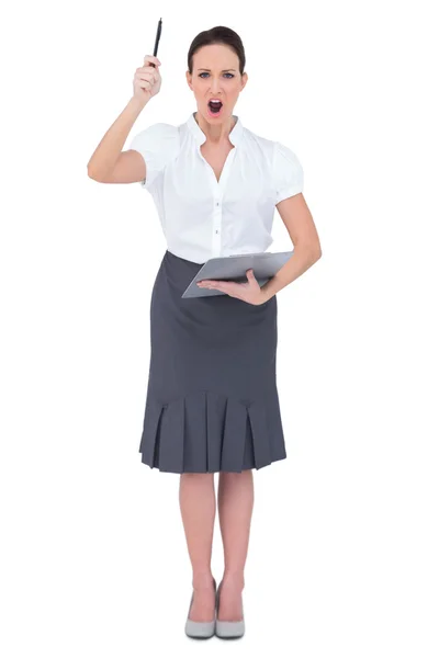 Angry businesswoman shouting — Stock Photo, Image