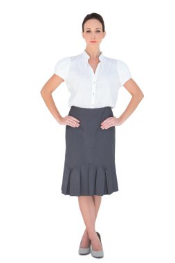 gülmeyen çekici işkadını poz