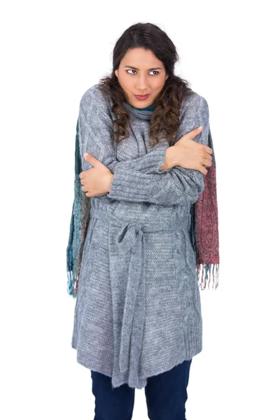 冷たい冬の服を着てかなりモデル — Stock fotografie
