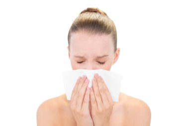 bir mendil kullanarak iyi güzel sarışın model