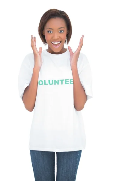 Sonriente mujer sorprendida — Foto de Stock