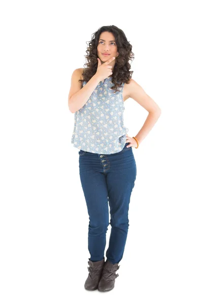 Thoughtful beautiful brunette posing — Stock Photo, Image