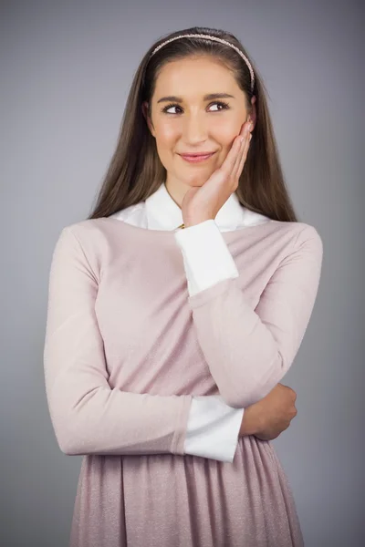 Portrait of day dreaming pretty model posing — Stock Photo, Image