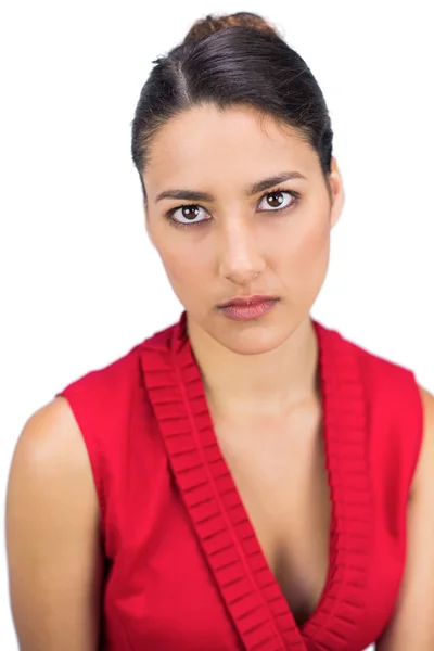 Serious tied haired brunette posing — Stock Photo, Image