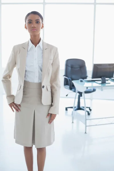 Mujer de negocios elegante no sonriente posando —  Fotos de Stock