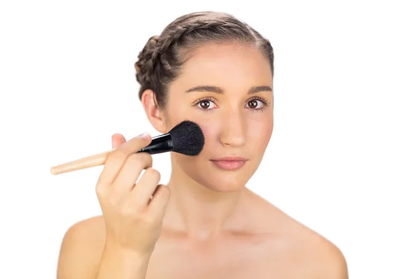 Gorgeous model applying blusher — Stock Photo, Image