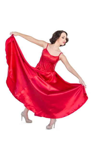 Preciosa mujer bailando flamenco —  Fotos de Stock