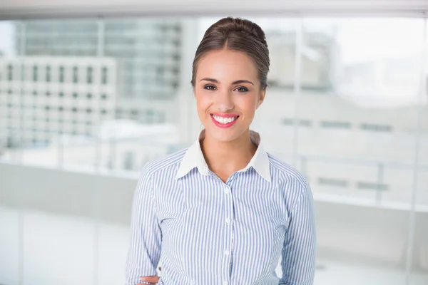 Brunette Glimlachende zakenvrouw — Stockfoto