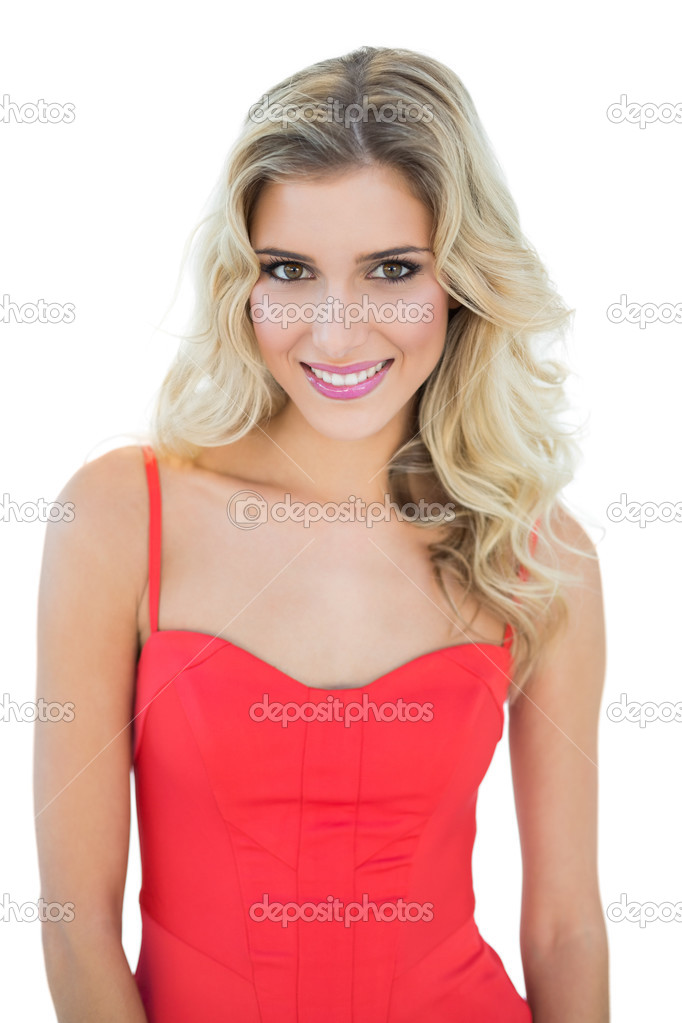 Gorgeous smiling blonde model