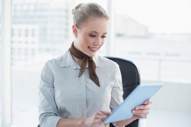 sarışın neşeli işkadını tablet vasıl arıyorsunuz