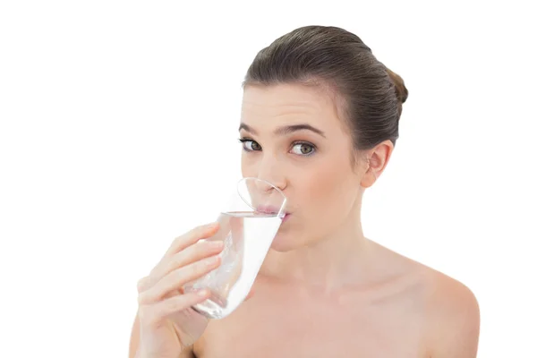 Cute model drinking water — Stock Photo, Image