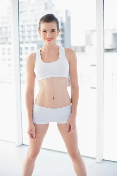 Lovely fit model in sportswear posing looking at camera — Stock Photo, Image