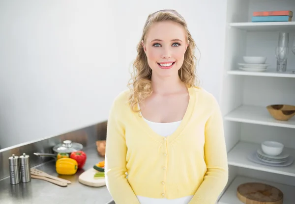 Cheerful cute blonde looking at camera — Stock Photo, Image