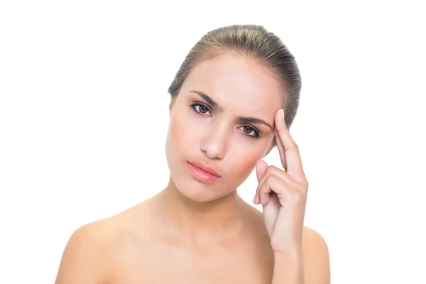 Annoyed young woman looking at camera — Stock Photo, Image