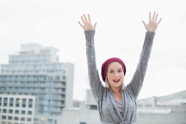 Gorgeous blonde having fun outdoors — Stock Photo, Image