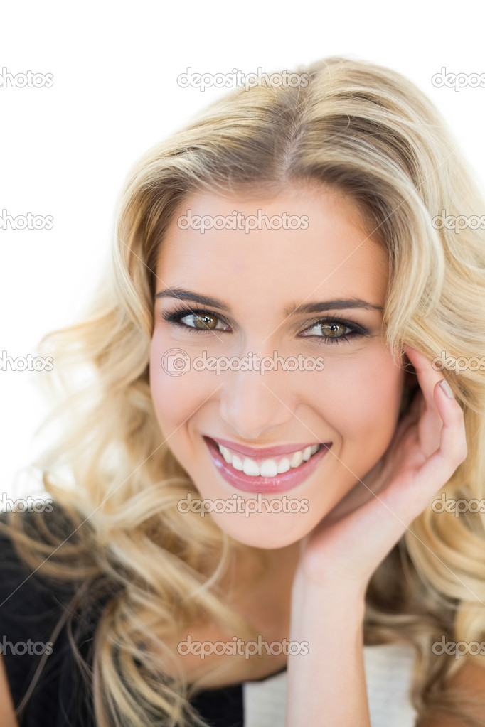 Cheerful blonde model