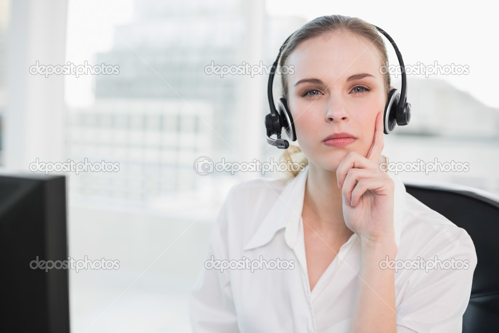Thoughtful call centre agent