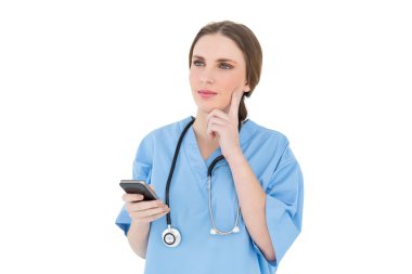 genç kadın doktor düşünme