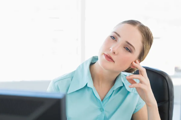 Classy thoughtful businesswoman looking away — Stock Photo, Image