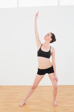 Sportif kadın fitness studio el germe