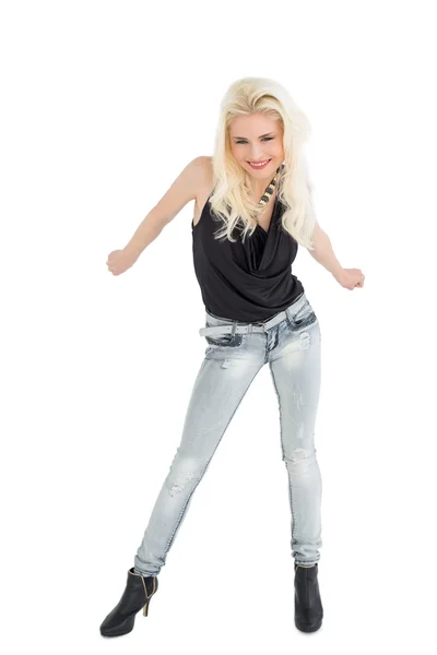 Full length of a beautiful casual blond — Stock Photo, Image