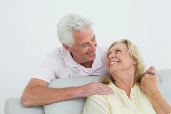 Happy senior couple at home — Stock Photo, Image