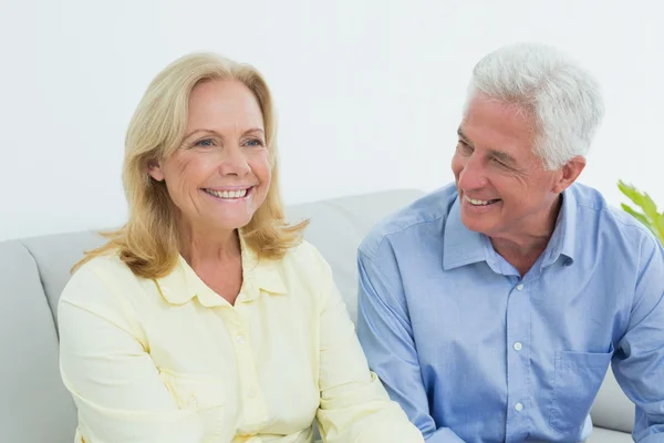 Happy relaxed senior couple at home — Stock Photo, Image