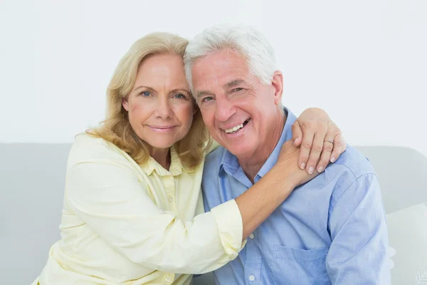 Romantic relaxed senior couple at home — Stock Photo, Image