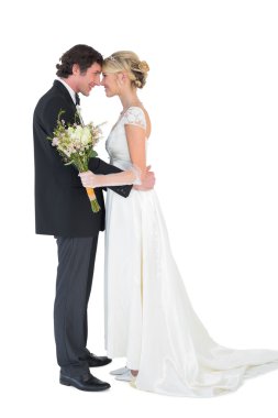 Gelin ve damat ile kafa kafaya
